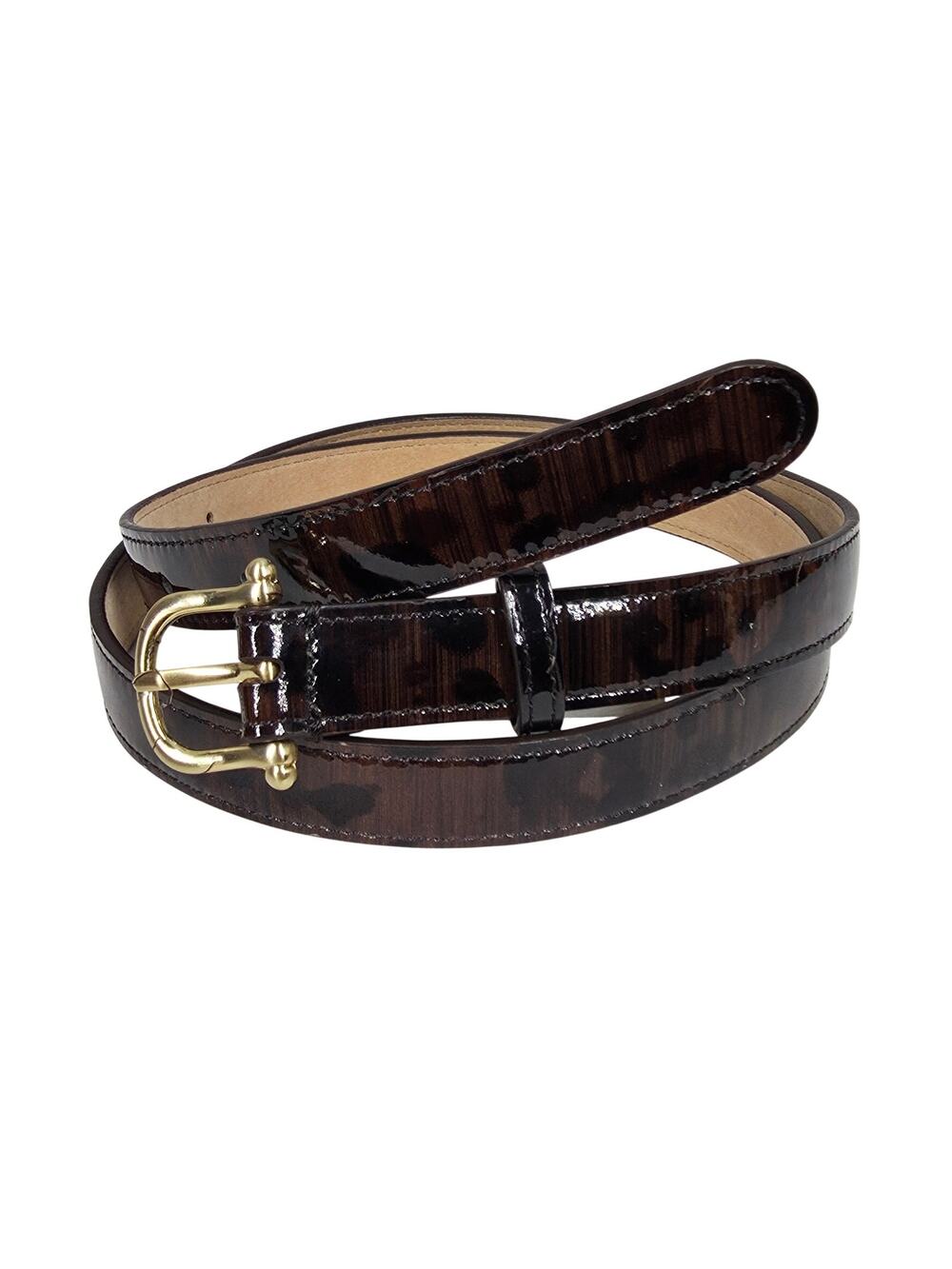 ANN TAYLOR GENUINE LEATHER BELT – BROWN TORTOISE‑STYLE – SIZE L – 34"-36" WAIST